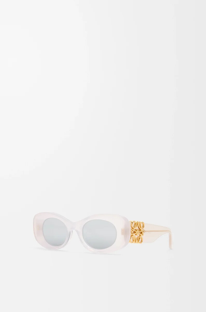 beveled oval maxi anagram sunglasses white