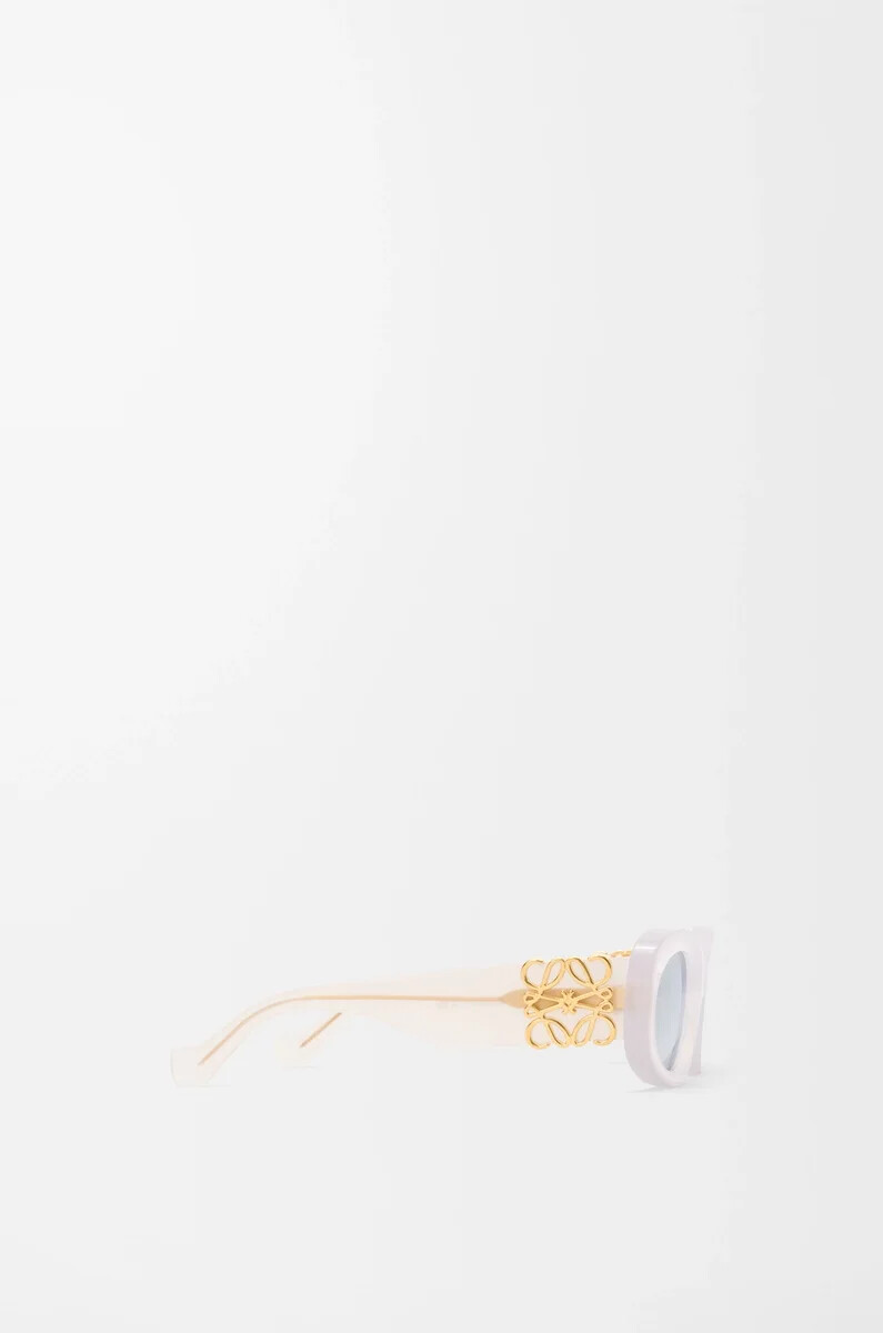 beveled oval maxi anagram sunglasses white