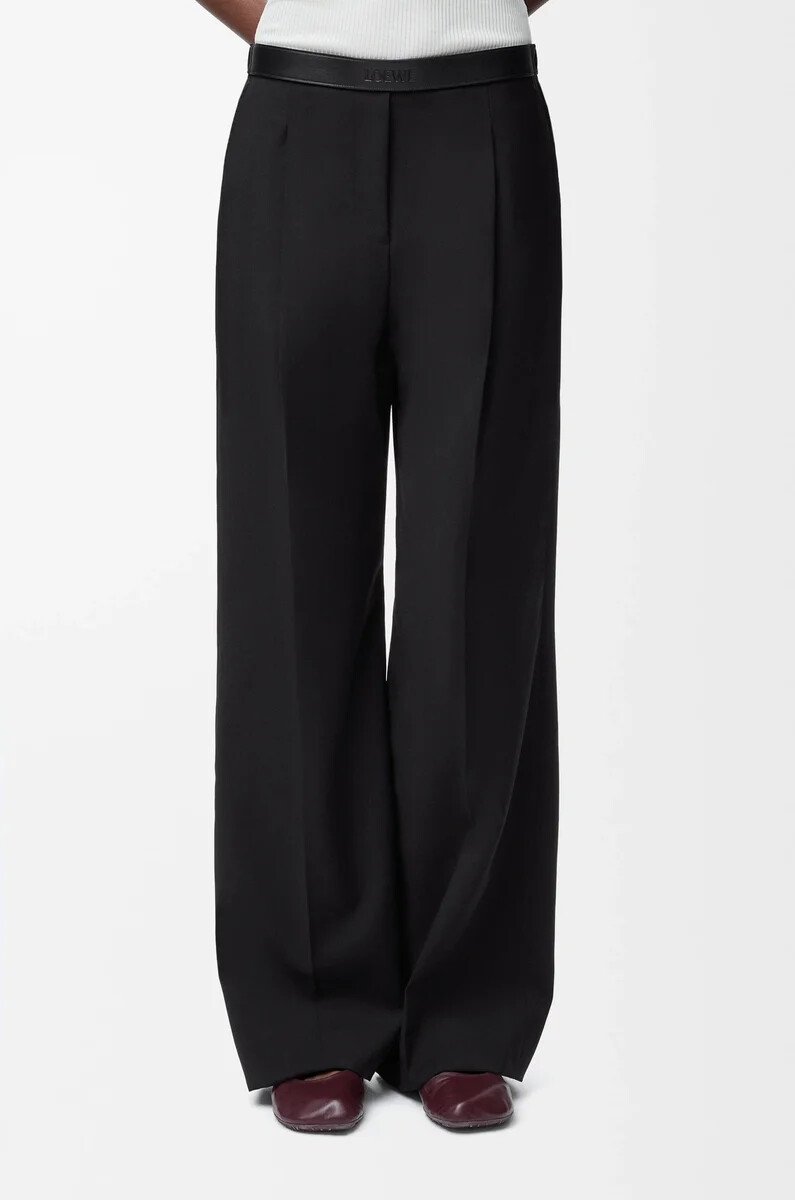 trousers in wool black