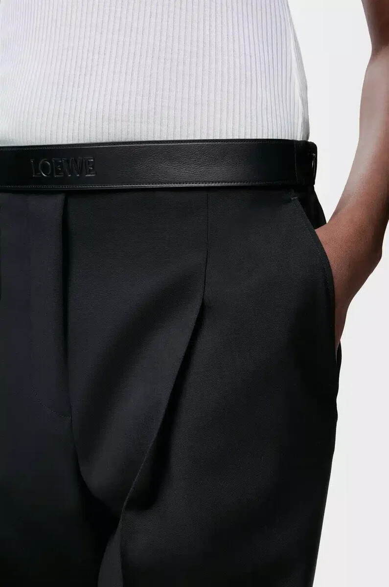 trousers in wool black